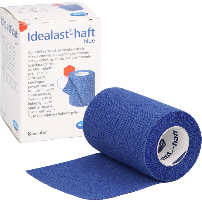 Idealast-haft color Binde 8cmx4m blau, 1 pc Bandage