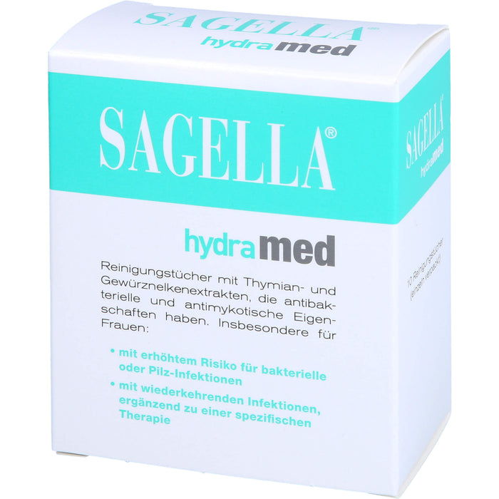 SAGELLA hydramed Intim-Reinigungstücher, 10 pcs. Cloths