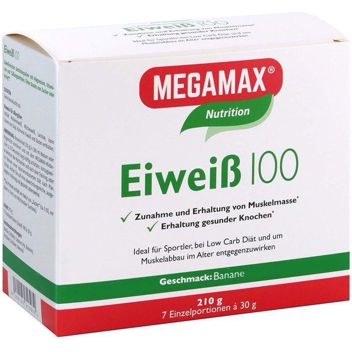 MEGAMAX Basic & Active Eiweiß 100 Pulver Bananen-Geschmack, 210 g Poudre