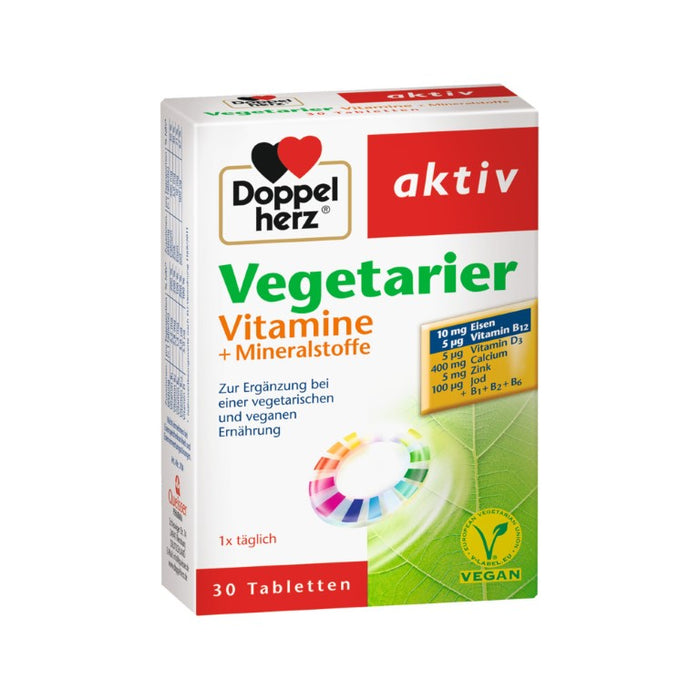 Doppelherz Vegetarier Vitamine + Mineralstoffe, 30 St TAB