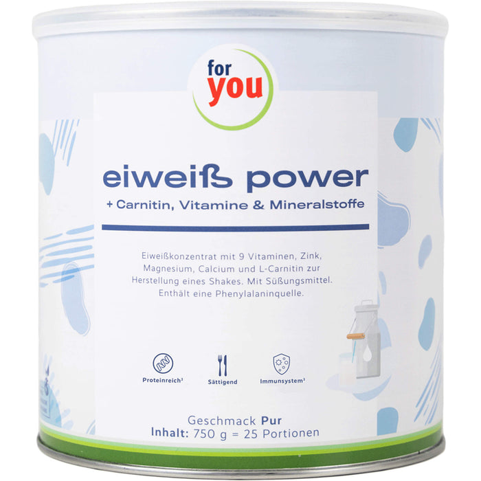 forever young Power Eiweiß + Carnitin Pulver Pur, 750 g Poudre