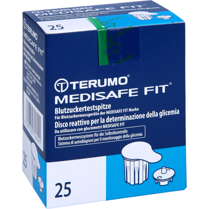 TERUMO Medisafe Fit Blutzuckertestspitzen, 25 pc Bandelettes réactives