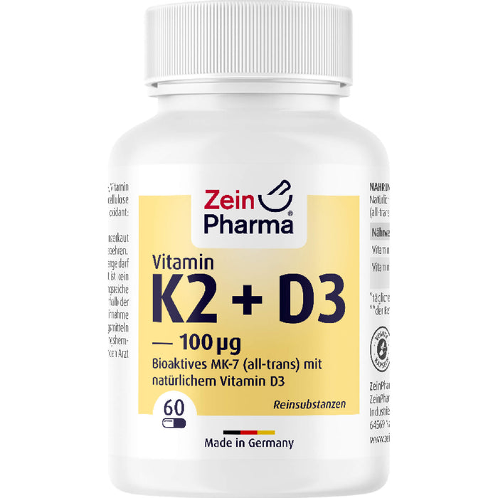 ZeinPharma Vitamin K2 plus D3 Kapseln, 60 pc Capsules