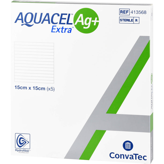 AQUACEL Ag EXTRA 15X15CM, 5 pc Compresses