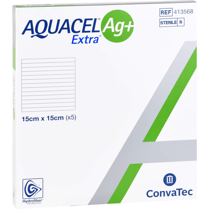 AQUACEL Ag EXTRA 15X15CM, 5 pc Compresses