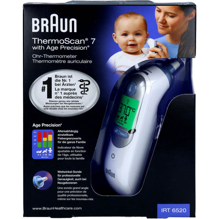 Braun ThermoScan 7 Ohr-Thermometer, 1 St. Fieberthermometer