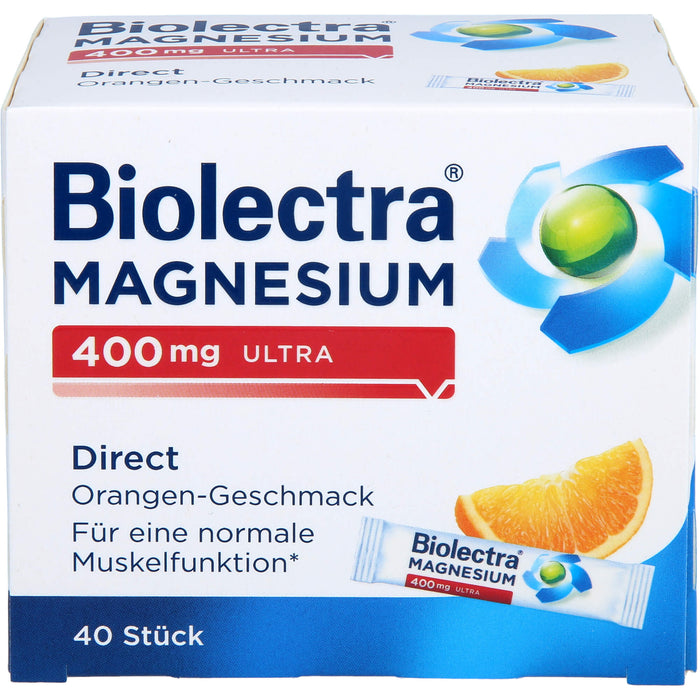 Biolectra Magnesium 400 mg ultra Direct Granulat Orangengeschmack, 40 St. Beutel