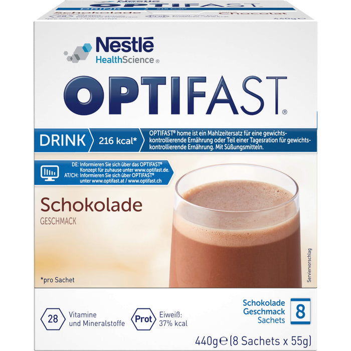 OPTIFAST home Drink Schokolade Pulver in Sachets, 8 pcs. Sachets