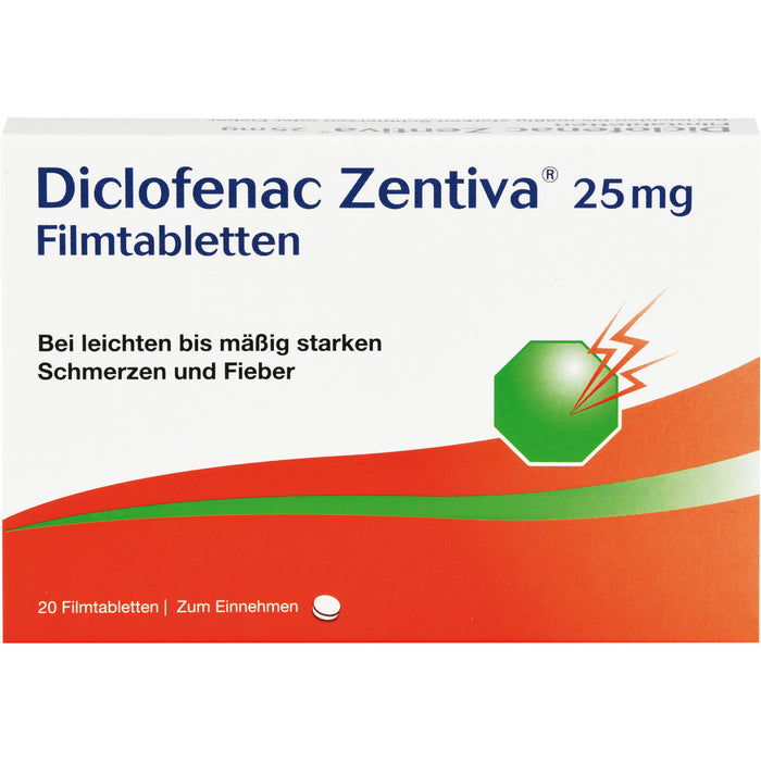 Diclofenac Zentiva 25 mg Filmtabletten, 20 St. Tabletten