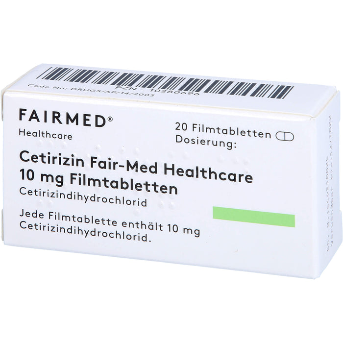 Cetirizin Fair-Med Healthcare 10 mg Filmtabletten bei Allergien, 20 St. Tabletten