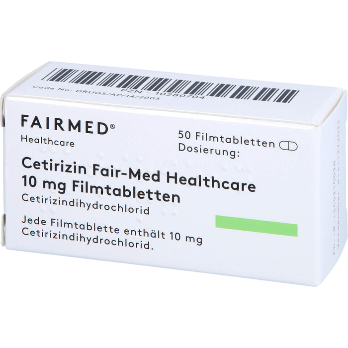 Cetirizin Fair-Med Healthcare 10 mg Filmtabletten, 50 pc Tablettes