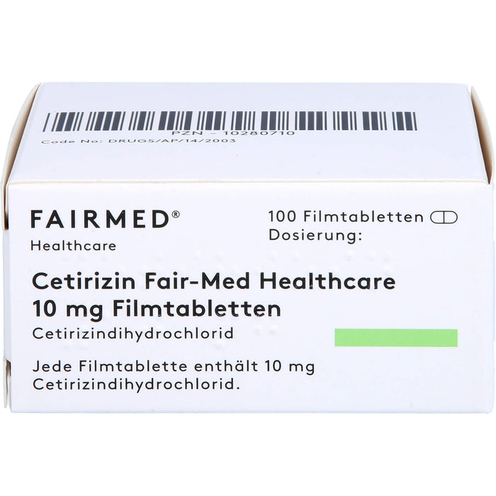 Cetirizin Fair-Med Healthcare 10 mg Filmtabletten bei Allergien, 100 pcs. Tablets