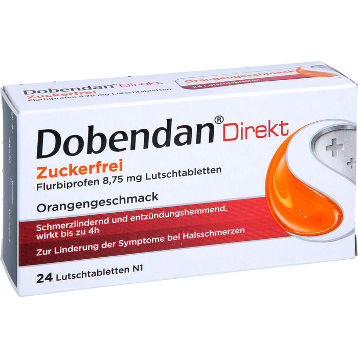 DOBENDAN Direkt Zuckerfrei Lutschtabletten bei starken Halsschmerzen & Schluckbeschwerden, 24 pc Tablettes