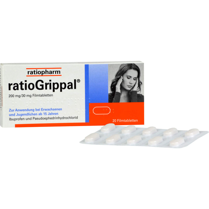 ratioGrippal 200 mg / 30 mg Filmtabletten, 20 pcs. Tablets