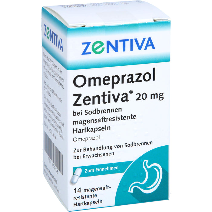 Omeprazol Zentiva 20 mg bei Sodbrennen magensaftresistente Hartkapseln, 14 pc Capsules