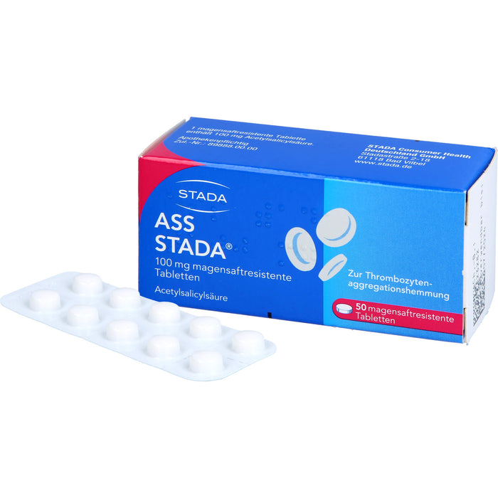 ASS STADA 100 mg magensaftresistente Tabletten zur Thrombozytenaggregationshemmung, 50 pc Tablettes