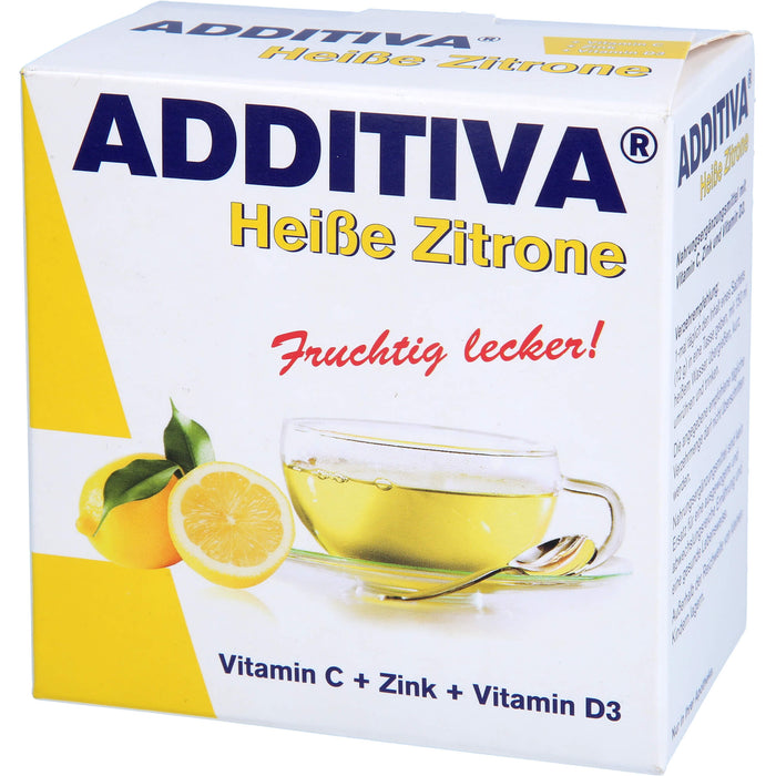 ADDITIVA Heiße Zitrone Vitamin C + Zink + Vitamin D3 Sachets, 120 g Powder