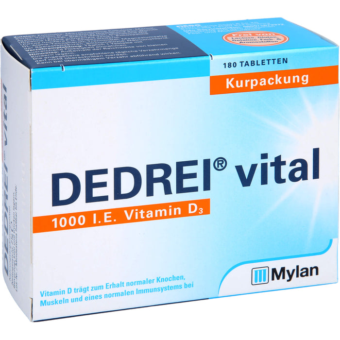 DEDREI vital 1.000 I.E. Vitamin D3 Tabletten Kurpackung, 180 pcs. Tablets