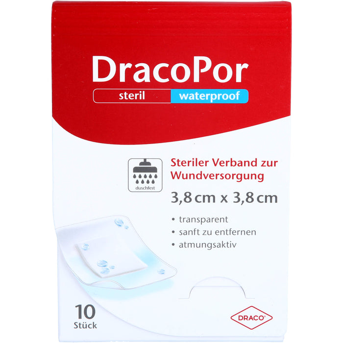 DRACOPOR waterproof Wundverband steril 3,8x3,8cm, 10 pcs. Patch