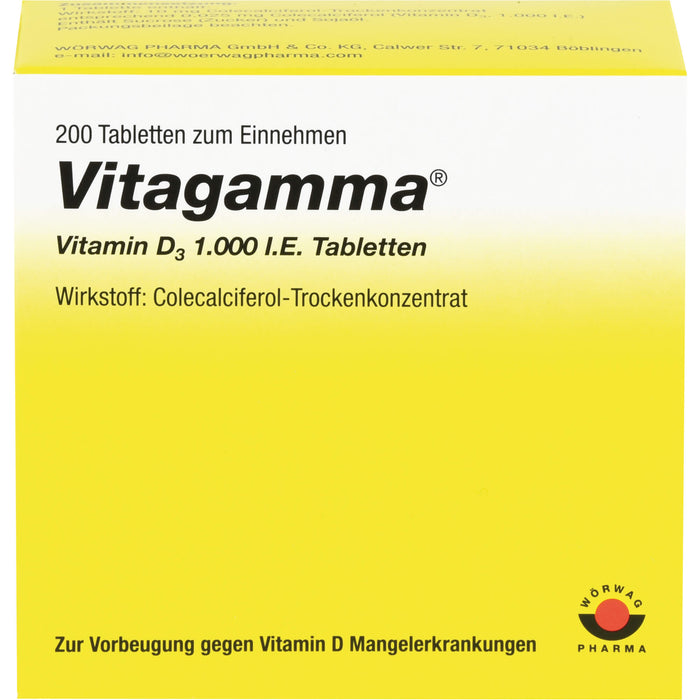 Vitagamma Vitamin D3 1000 I.E. Tabletten, 200 St. Tabletten