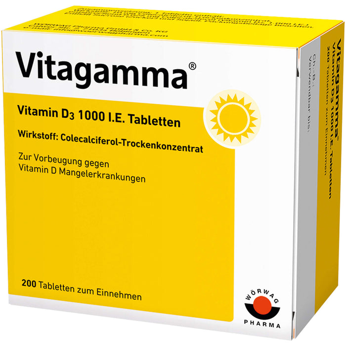 Vitagamma Vitamin D3 1000 I.E. Tabletten, 200 pcs. Tablets