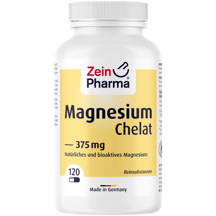 ZeinPharma Magnesium-chelat Kapseln für normale Muskel- und Nervenfunktion, 120 St. Kapseln