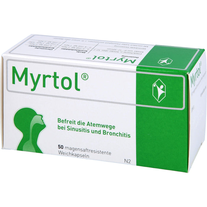 Myrtol Weichkapseln befreit die Atemwege bei Sinusitis und Bronchitis, 50 pc Capsules