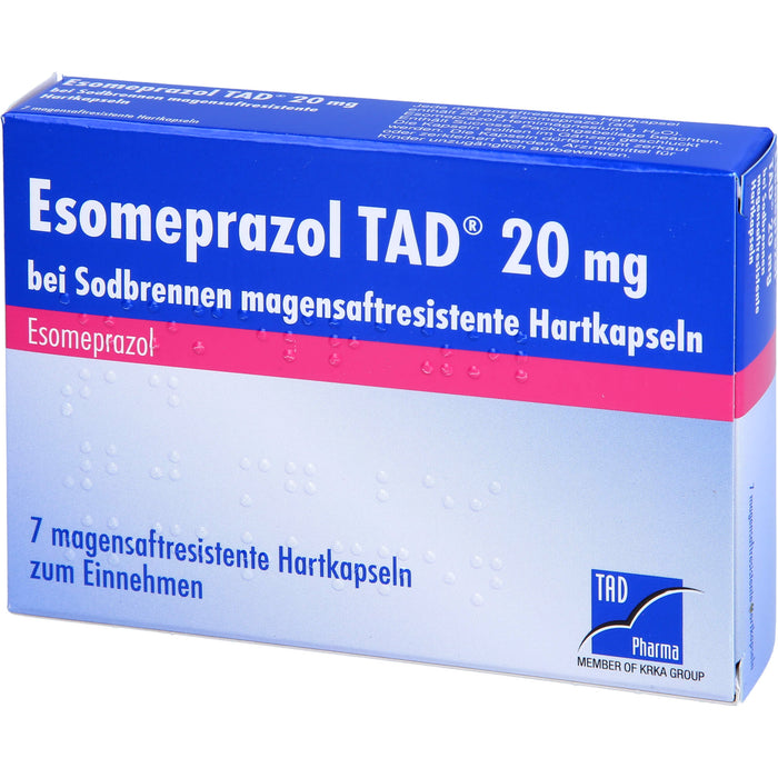 Esomeprazol TAD 20 mg Hartkapseln bei Sodbrennen, 7 pc Capsules