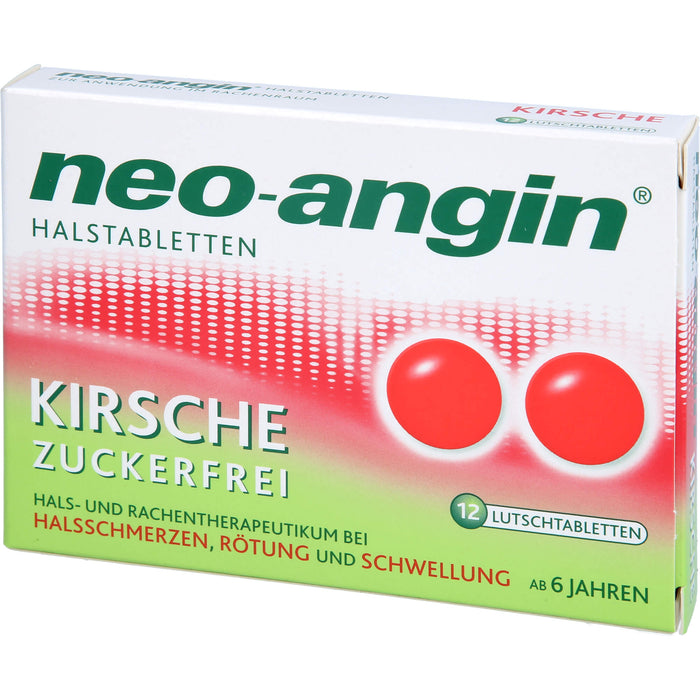 neo-angin Halstabletten Kirsche bei Halsschmerzen, Rötung und Schwellung, 12 pc Tablettes