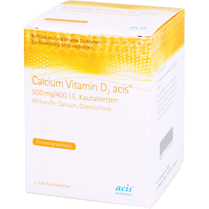 Calcium Vitamin D3 acis 500 mg/400 I.E. Kautabletten, 100 St KTA