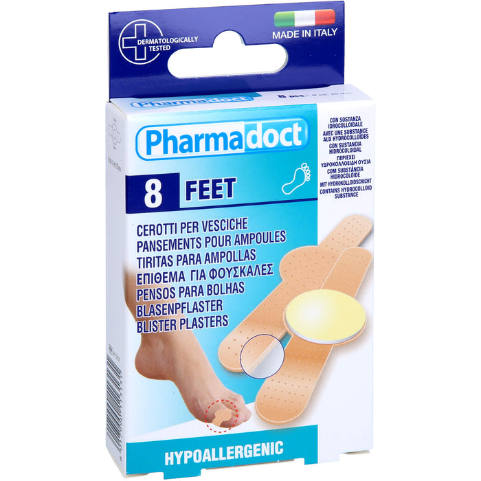 Pharmadoct Feet Blasenpflaster mit Hydrokolloidschicht, 8 St. Pflaster