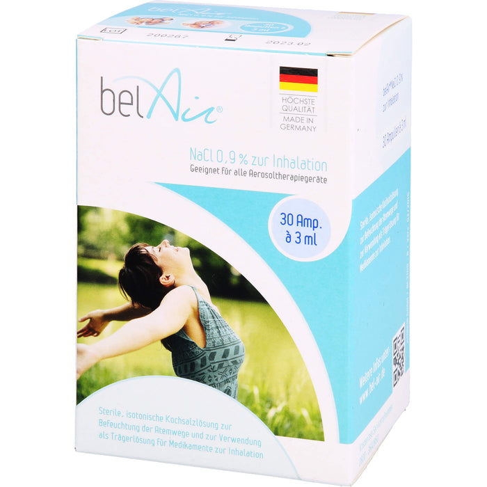 belAir NaCl 0,9 % Inhalationslösung für alle Aerosoltherapiegeräte, 30 pcs. Ampoules