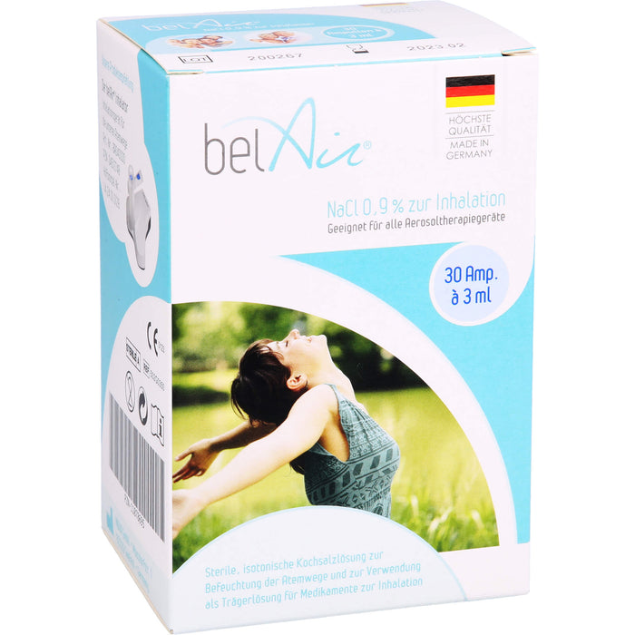 belAir NaCl 0,9 % Inhalationslösung für alle Aerosoltherapiegeräte, 30 pcs. Ampoules