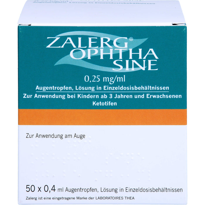 ZALERG ophta sine 0,25 mg/ml Axicorp Augentropfen bei allergischer Konjunktivitis, 50 pcs. Single-dose pipettes