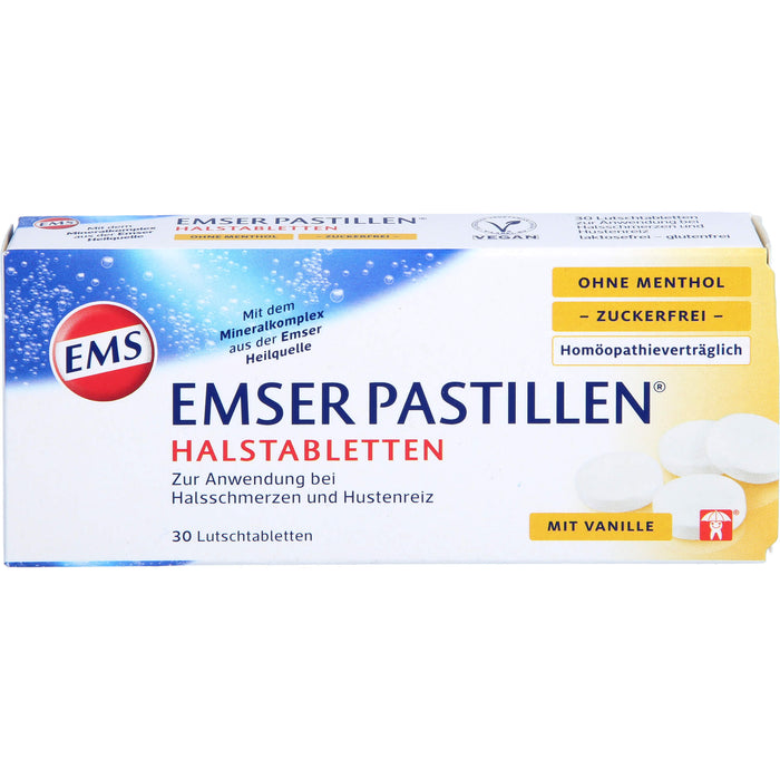 EMSER Pastillen Halstabletten ohne Menthol zuckerfrei, 30 pcs. Tablets