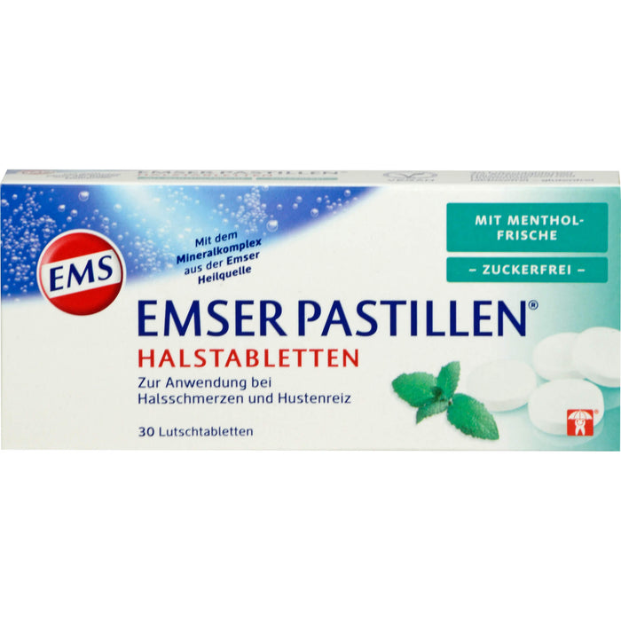 EMSER Pastillen Halstabletten mit Menthol zuckerfrei, 30 St. Tabletten