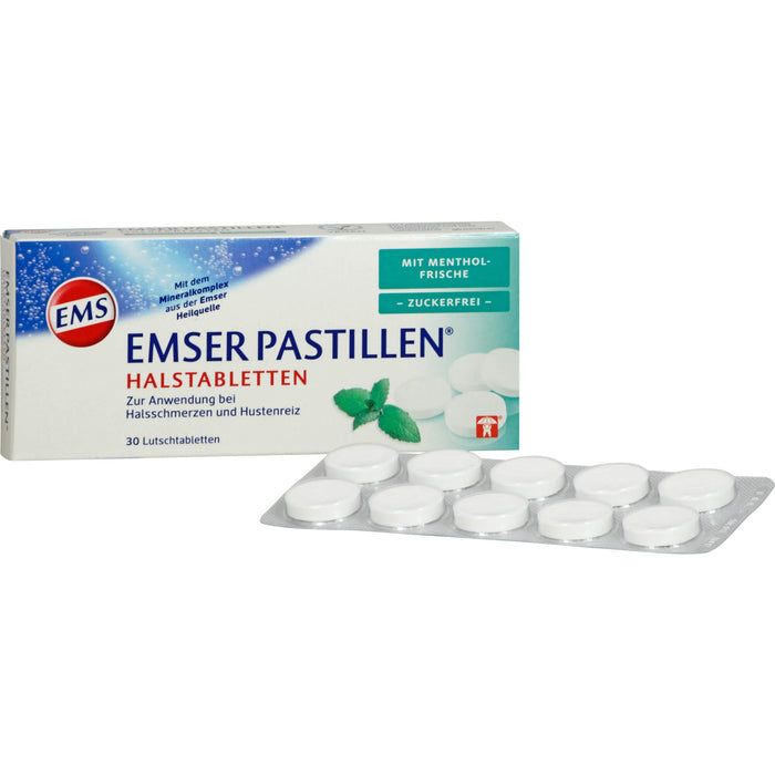 EMSER Pastillen Halstabletten mit Menthol zuckerfrei, 30 pc Tablettes