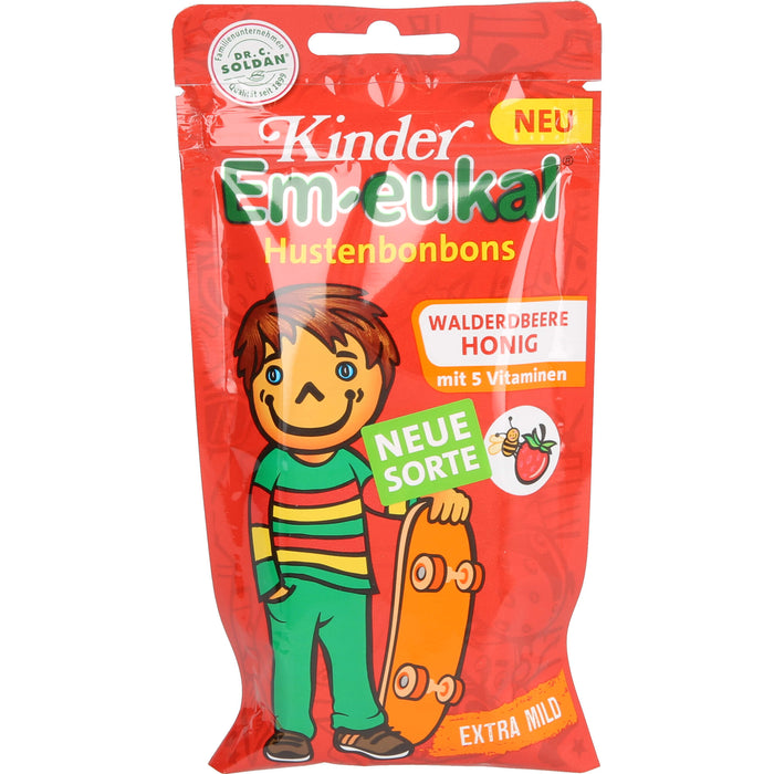 Em-eukal Kinder Walderdbeere Hustenbonbons mit Honig und 5 Vitaminen zuckerhaltig, 75 g Candies