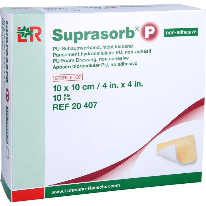 SUPRASORB P PU-Schaumv.10x10cm nicht klebend, 10 St VER