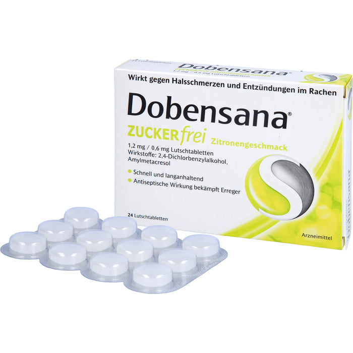 Dobensana zuckerfrei Zitronengeschmack Lutschtabletten, 24 pcs. Tablets