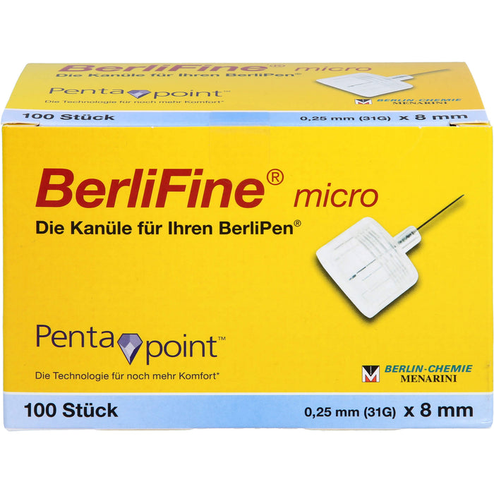 BerliFine micro Kanülen 0,25x8mm, 100 St KAN