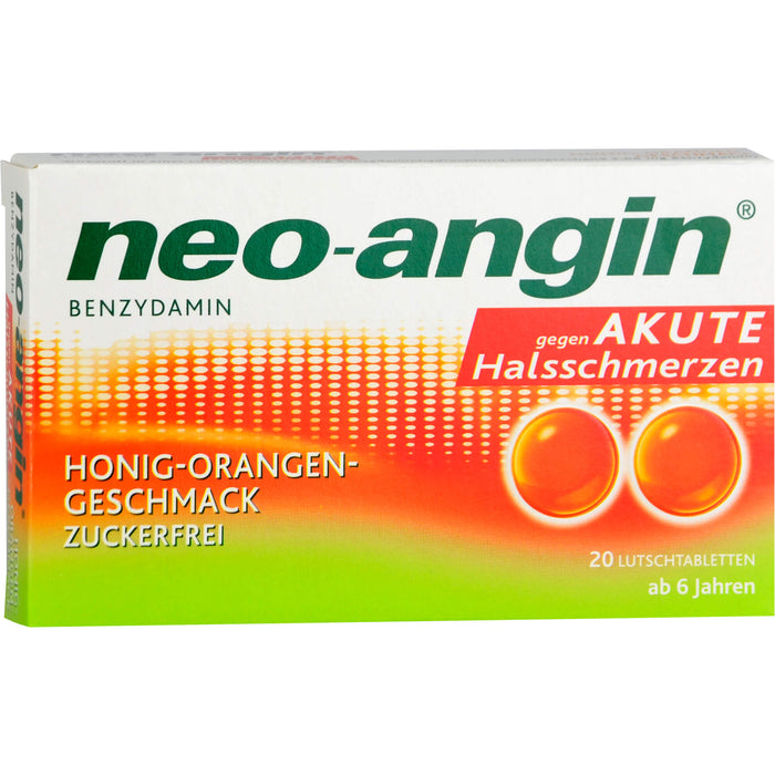 neo-angin Benzydamin Honig-Orangen-Geschmack Lutschtabletten, 20 St. Tabletten