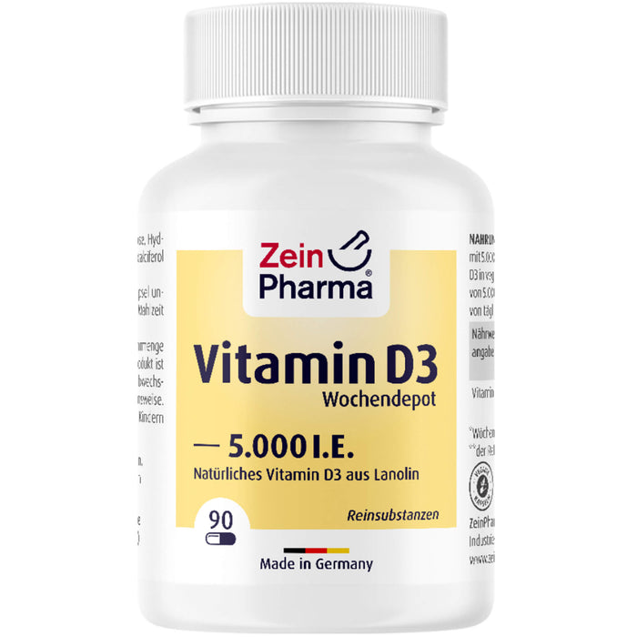 ZeinPharma Vitamin D3 5000 I.E. Wochendepot Kapseln, 90 pcs. Capsules