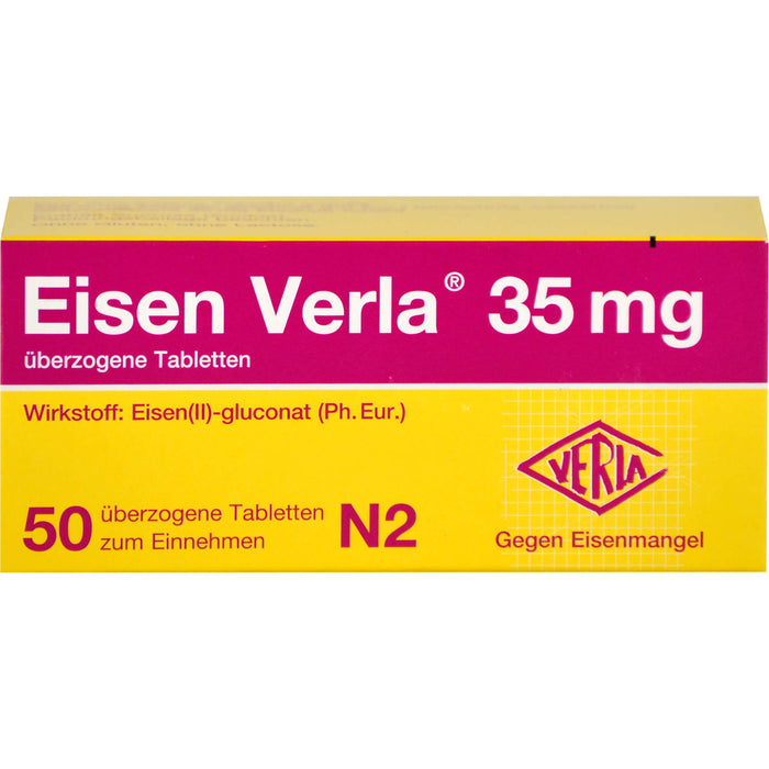 Eisen Verla 35 mg Tabletten gegen Eisenmangel, 50 pcs. Tablets