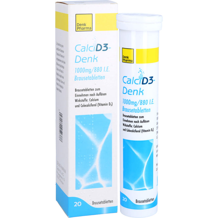 Calci D3-Denk 1000 mg / 880 I.E. Brausetabletten zur Unterstützung einer spezifischen Osteoporose-Behandlung, 20 St. Tabletten