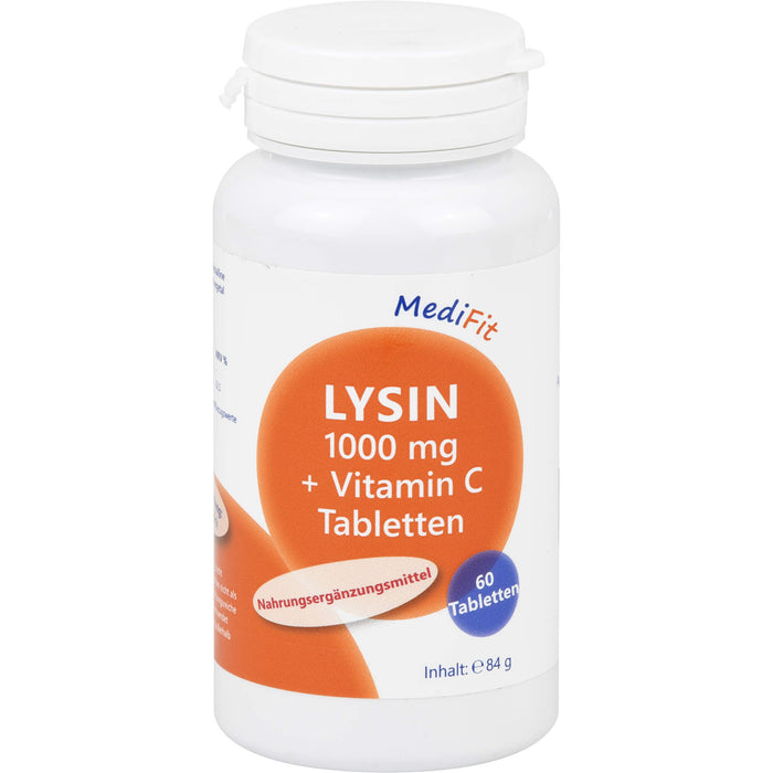 MediFit Lysin 1000 mg + Vitamin C Tabletten, 60 pcs. Tablets