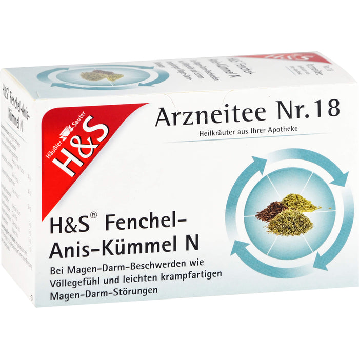 H&S Fenchel-Anis-Kümmel N Arzneitee Nr. 18, 20 pcs. Filter bag