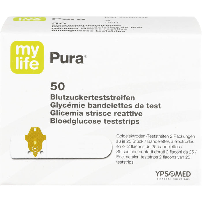 mylife Pura Blutzuckerteststreifen, 50 pc Bandelettes réactives