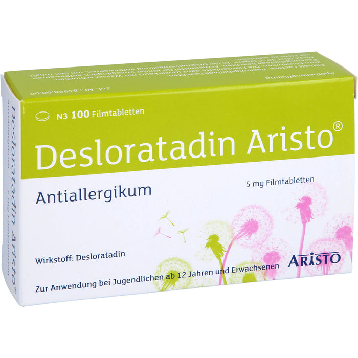 Desloratadin Aristo 5 mg Filmtabletten bei Allergien, 100 pc Tablettes