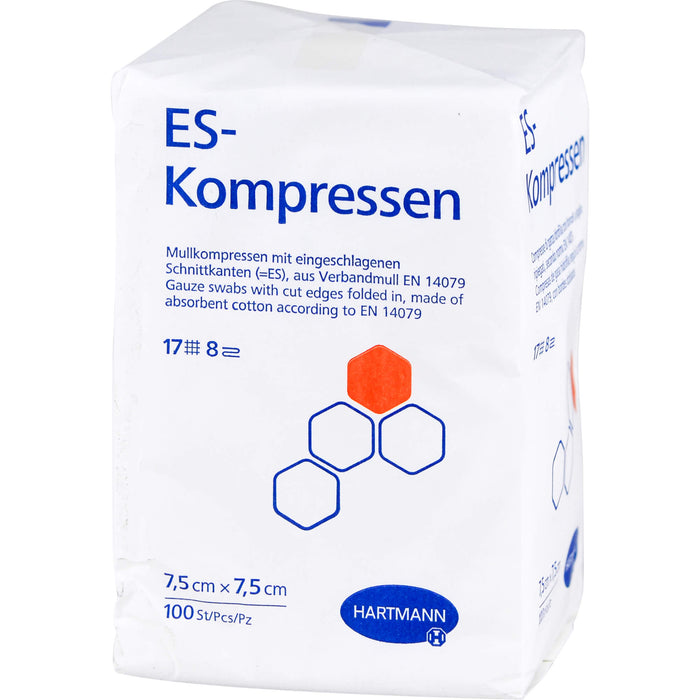 HARTMANN ES-Kompressen unsteril 7,5 x 7,5 cm 8fach, 100 pc Compresses